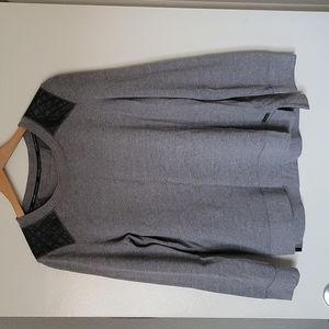 Calvin Klein performance sweater leather shoulder details